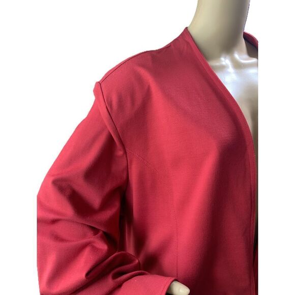 NWT IMAN Red Open Front Zipper Detail Long Sleeve Jacket Sz 3X Corpgore Business - Picture 5 of 16